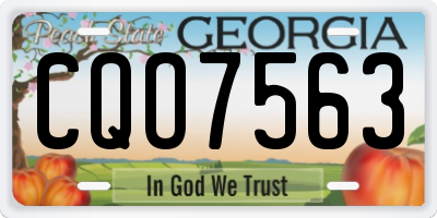 GA license plate CQO7563