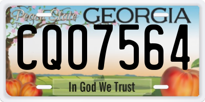 GA license plate CQO7564