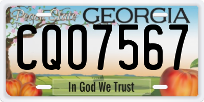 GA license plate CQO7567