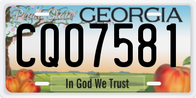 GA license plate CQO7581