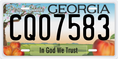 GA license plate CQO7583