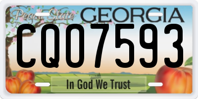 GA license plate CQO7593
