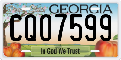 GA license plate CQO7599