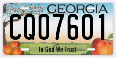GA license plate CQO7601