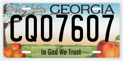 GA license plate CQO7607