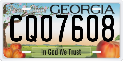 GA license plate CQO7608