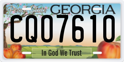 GA license plate CQO7610