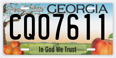 GA license plate CQO7611