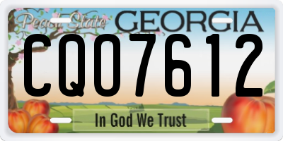 GA license plate CQO7612