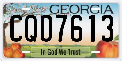GA license plate CQO7613