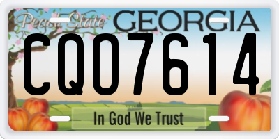 GA license plate CQO7614