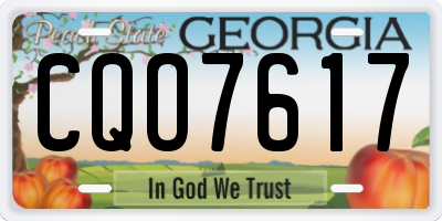 GA license plate CQO7617