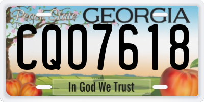 GA license plate CQO7618