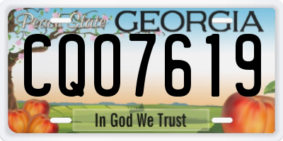 GA license plate CQO7619