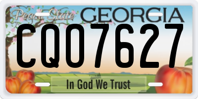 GA license plate CQO7627