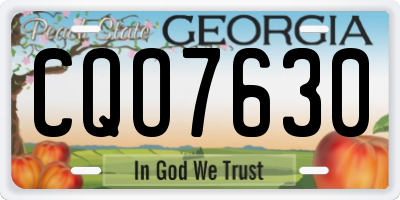 GA license plate CQO7630