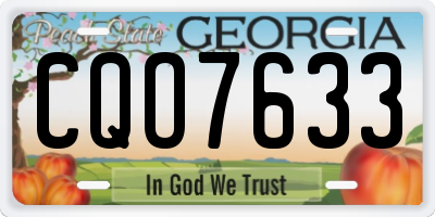 GA license plate CQO7633