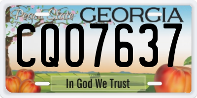 GA license plate CQO7637