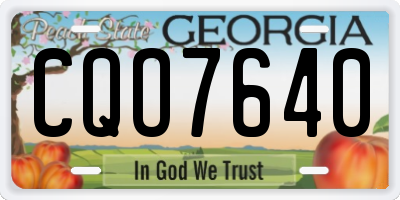 GA license plate CQO7640
