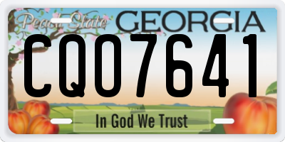 GA license plate CQO7641