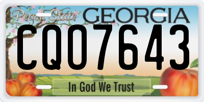GA license plate CQO7643