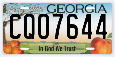 GA license plate CQO7644