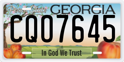 GA license plate CQO7645