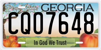 GA license plate CQO7648