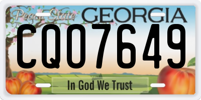GA license plate CQO7649