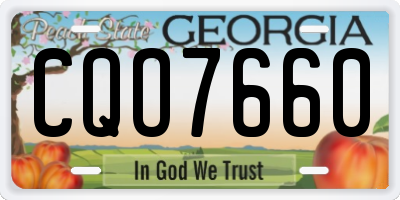 GA license plate CQO7660