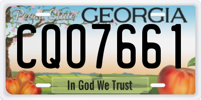 GA license plate CQO7661