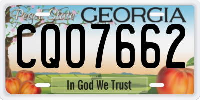 GA license plate CQO7662