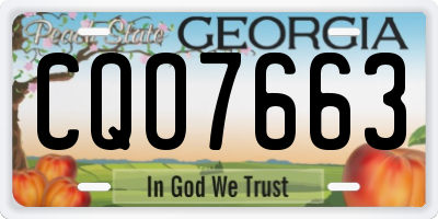 GA license plate CQO7663