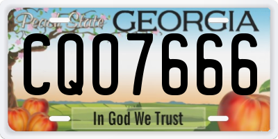 GA license plate CQO7666