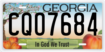 GA license plate CQO7684
