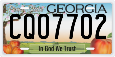 GA license plate CQO7702