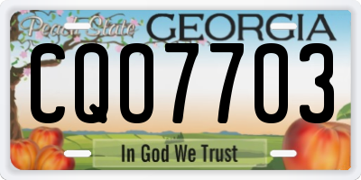 GA license plate CQO7703