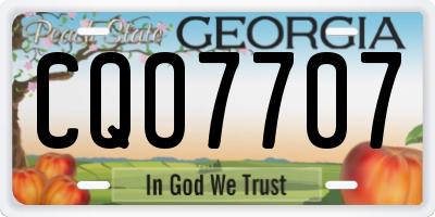 GA license plate CQO7707