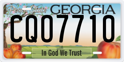 GA license plate CQO7710