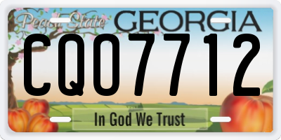 GA license plate CQO7712