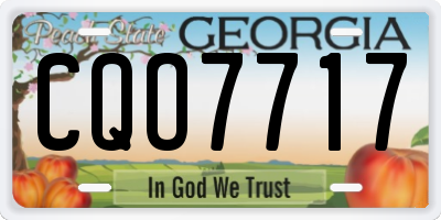 GA license plate CQO7717