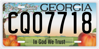 GA license plate CQO7718