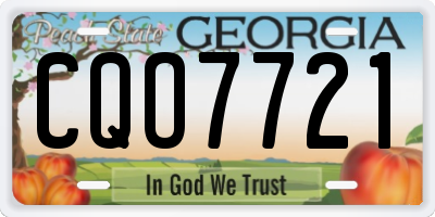 GA license plate CQO7721