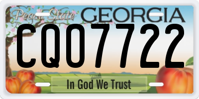 GA license plate CQO7722