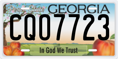 GA license plate CQO7723