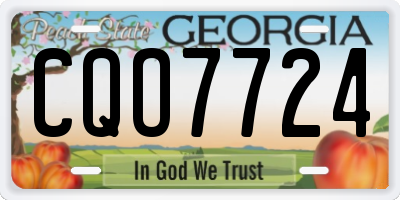 GA license plate CQO7724