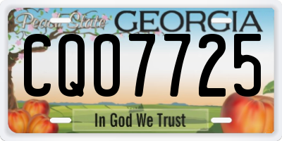 GA license plate CQO7725