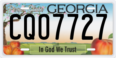 GA license plate CQO7727