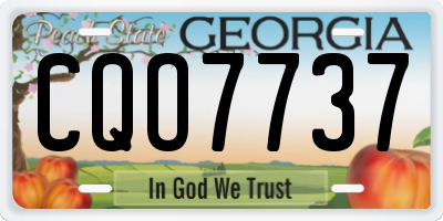 GA license plate CQO7737