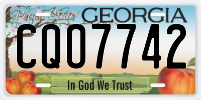 GA license plate CQO7742